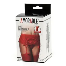 AMORABLE zeķturis ar zeķēm un stringiem, sarkans