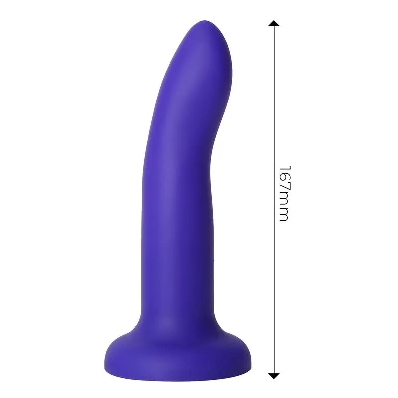 Vibrējošs krāsu mainošs dildo, no zila uz violetu, 17 cm