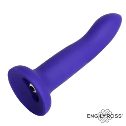 Vibrējošs krāsu mainošs dildo, no zila uz violetu, 17 cm