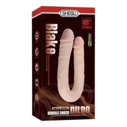 SHEQU U formas dubultais dildo 46 cm