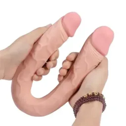 SHEQU U formas dubultais dildo 46 cm