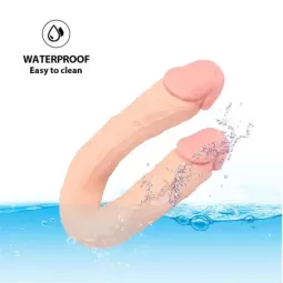 SHEQU U formas dubultais dildo 46 cm