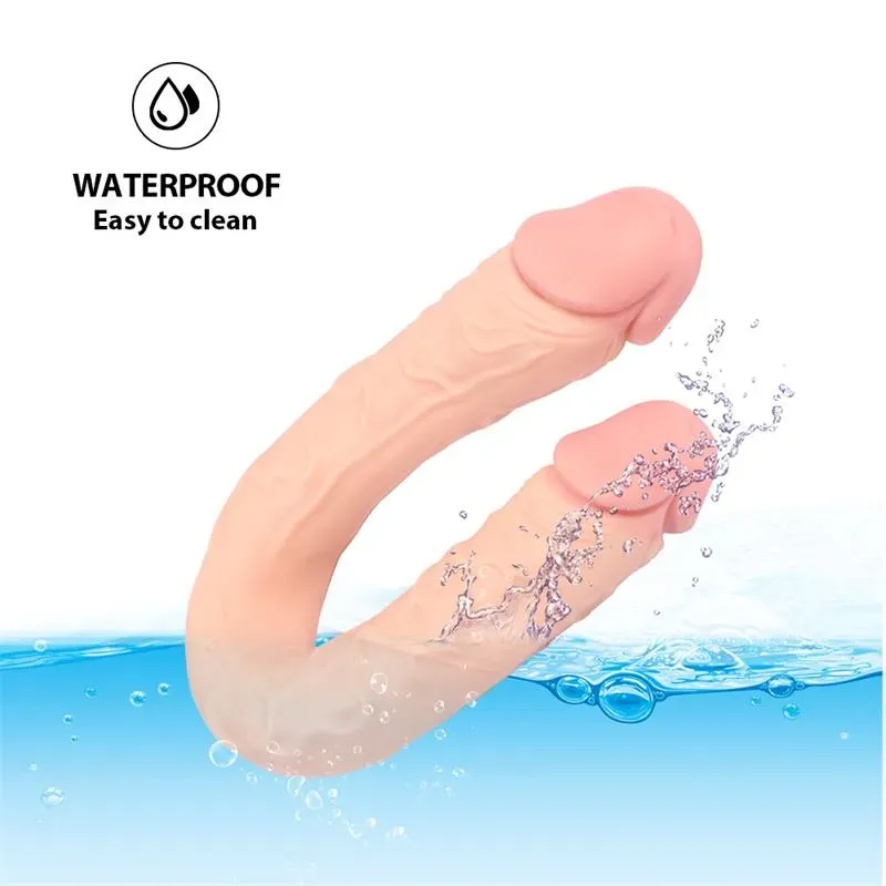 SHEQU U formas dubultais dildo 46 cm