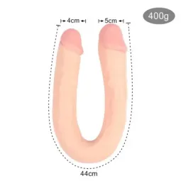 SHEQU U formas dubultais dildo 46 cm