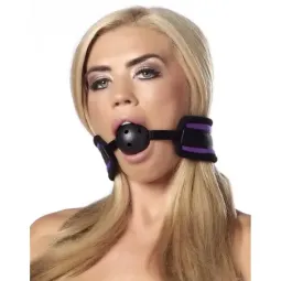 BONDAGE PLAY дышащий кляп-шар, фиолетовый