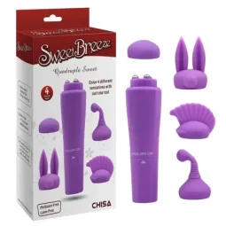 CHISA Sweet Purple mini vibrators ar 4 uzgaļiem