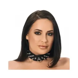 BONDAGE PLAY ādas kaklasiksna ar radzēm