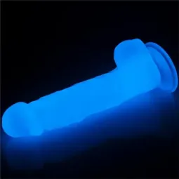 LOVETOY Lumino 8.5 dildo ar zilu mirdzumu