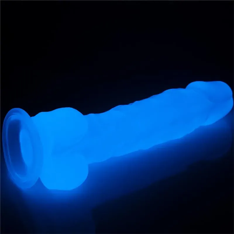 LOVETOY Lumino 8.5 dildo ar zilu mirdzumu