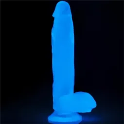 LOVETOY Lumino 10 dildo ar zilu spīdumu