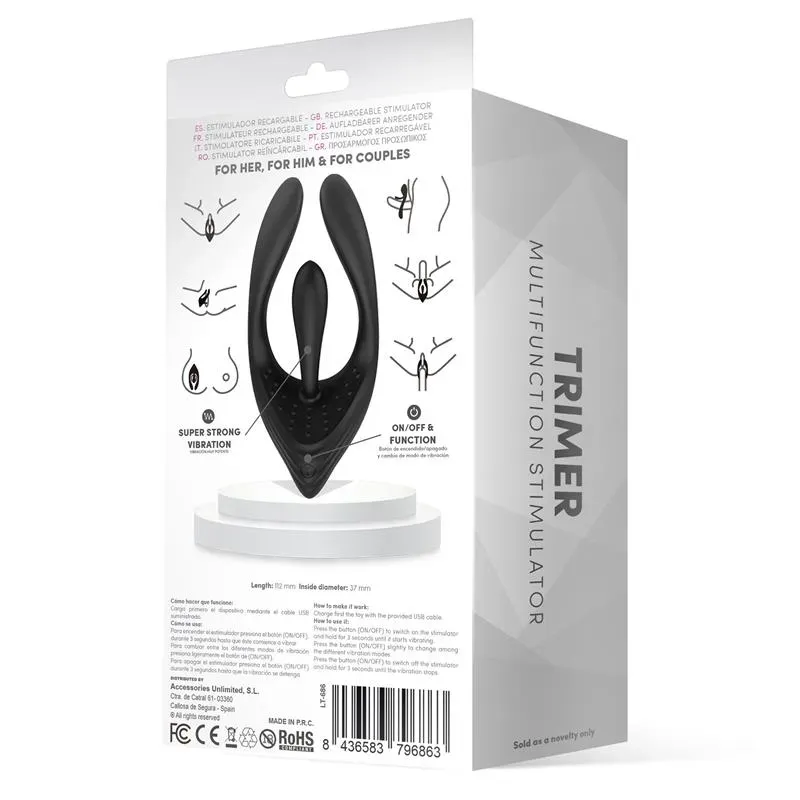 LATETOBED Trimer vibrators pāriem ar 3 motoriem