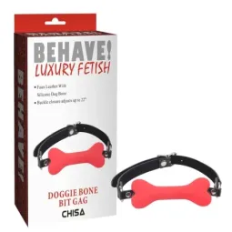 CHISA Doggle Bone Bit — красный кляп с косточкой