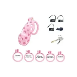 Penis Cage PC03 Pink šķīstības būris, ABS