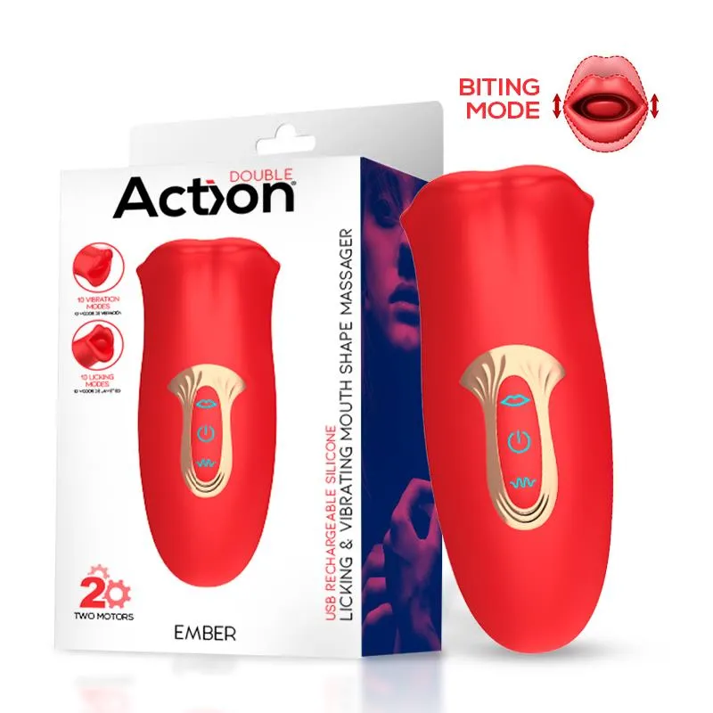 Ember laizošs un vibrējošs mutes formas stimulators