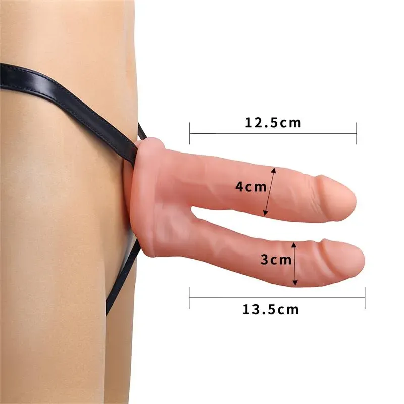 LOVETOY Harness Double Hollow Dildo — полый страпон