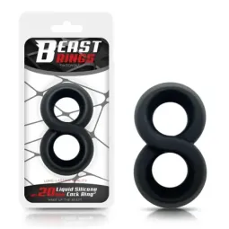 BEAST RINGS двойное эрекционное кольцо, силикон 2 см