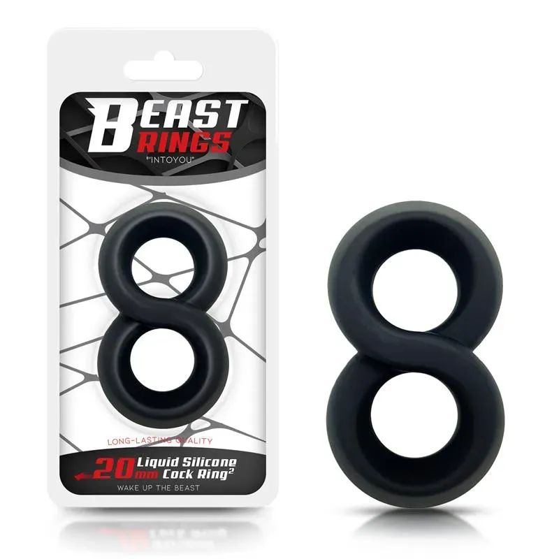 BEAST RINGS двойное эрекционное кольцо, силикон 2 см