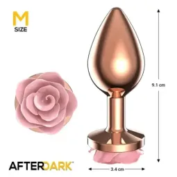 AFTERDARK анальная пробка с розой, размер M