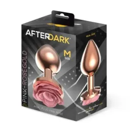AFTERDARK metāla anālais korķis ar rozi, izmērs M