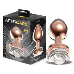AFTERDARK анальная пробка с розой, размер M