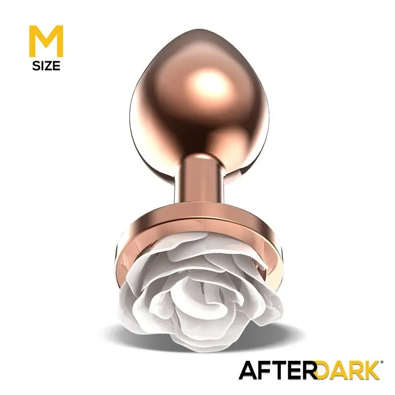 AFTERDARK анальная пробка с розой, размер M