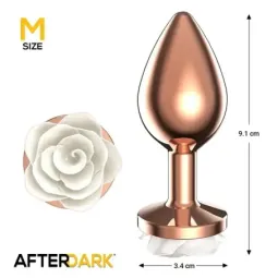 AFTERDARK анальная пробка с розой, размер M
