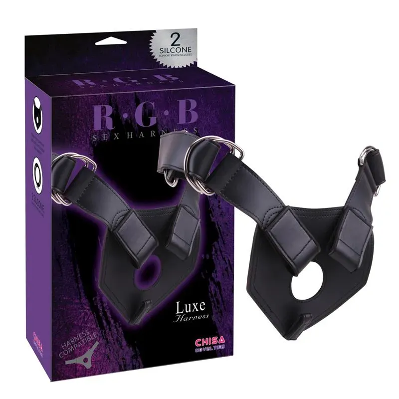 CHISA Luxe Harness Silicone Black dildo siksna