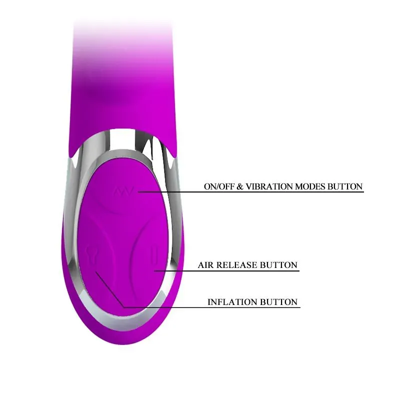 PRETTYLOVE Vibe Neil piepūšams trušu vibrators