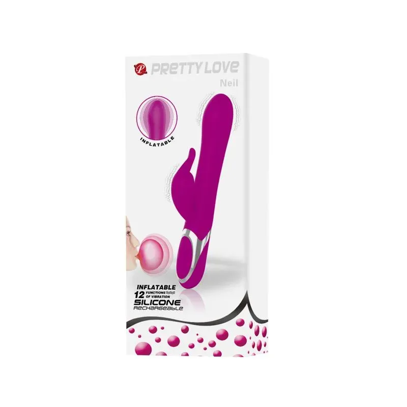 PRETTYLOVE Vibe Neil piepūšams trušu vibrators