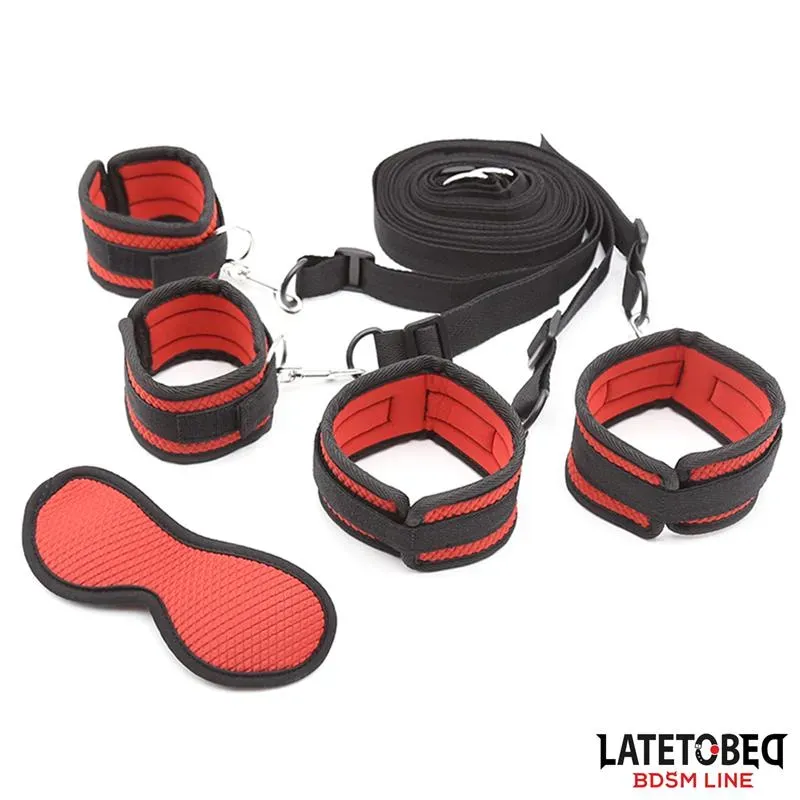 LATETOBED BDSM gultas piesiešanas komplekts ar masku