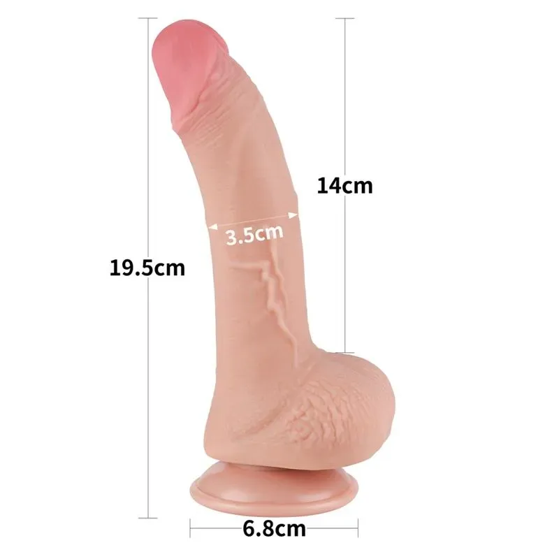 LOVETOY Sliding Skin Dual Layer Dildo 7.5