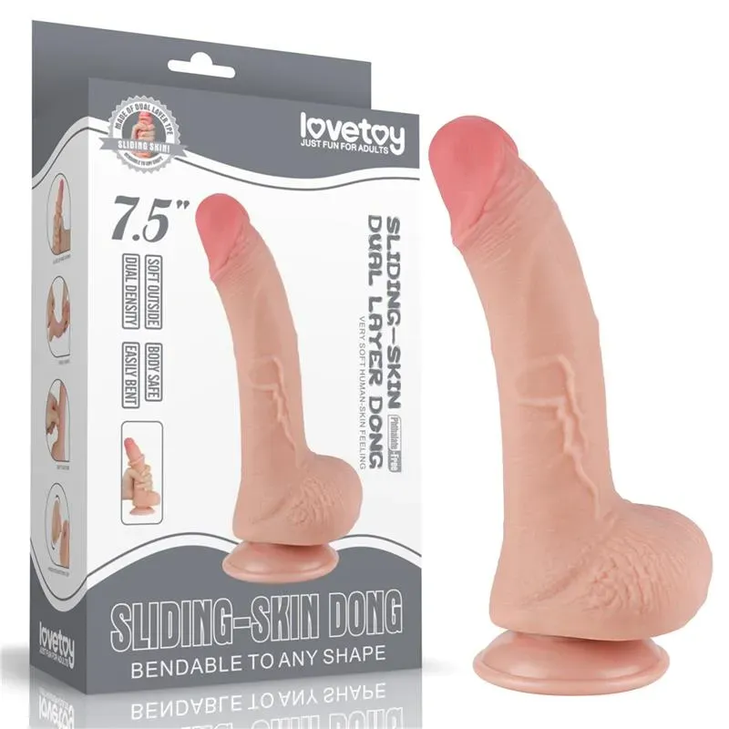 LOVETOY Sliding Skin Dual Layer dildo 19,5 cm