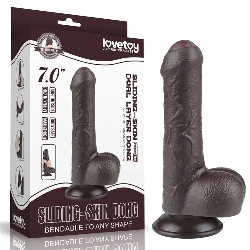 LOVETOY Sliding Skin Dual Layer Dildo 7 фаллоимитатор