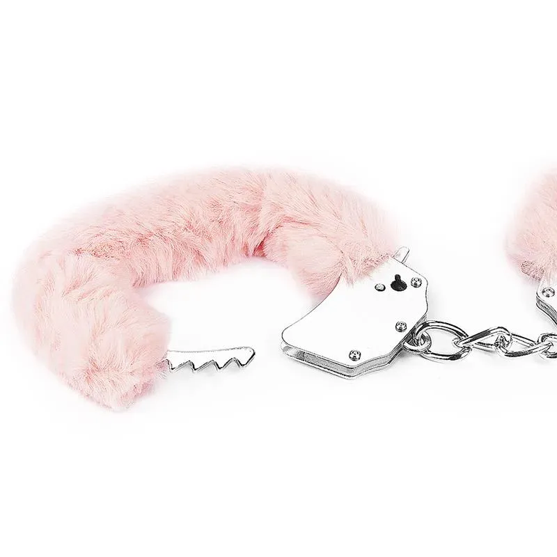 LOVETOY наручники с мехом, розовые
