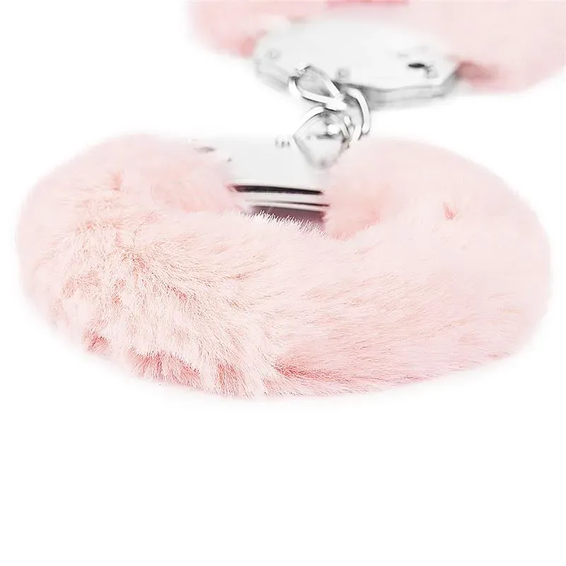 LOVETOY наручники с мехом, розовые