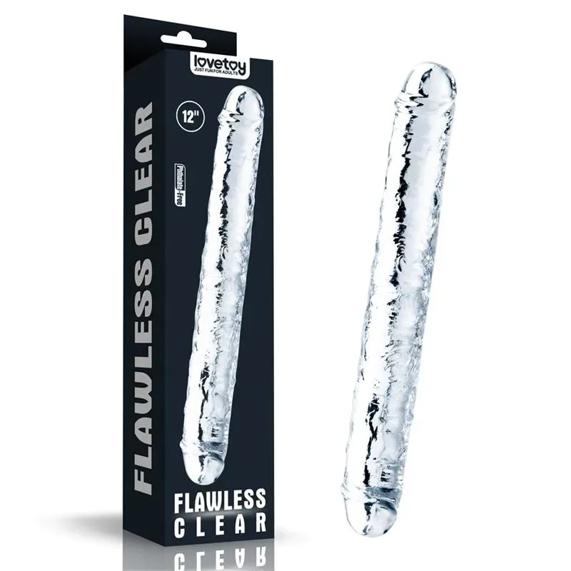 LOVETOY Flawless Clear 12 двусторонний фаллоимитатор