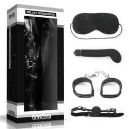 LOVETOY Bondage Kit Deluxe ar vibratoru, melns