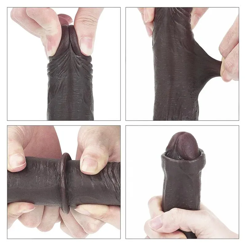 LOVETOY Sliding 7 divslāņu dildo, melns