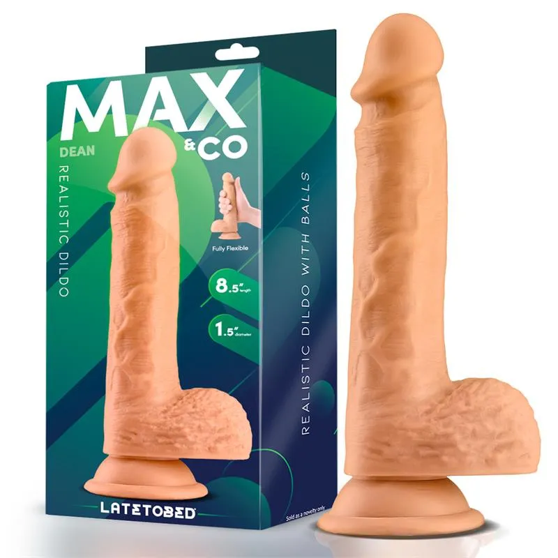 Dean reālistisks dildo ar sēkliniekiem, 21,6 cm | Noks.lv