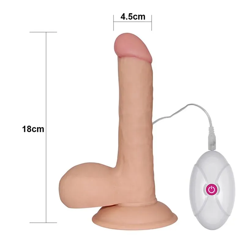 LOVETOY The Ultra Soft Dude vibrējošs dildo 18 cm