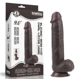 LOVETOY Sliding 9 reālistisks dildo, melns