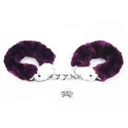 LOVETOY наручники с мехом, фиолетовые