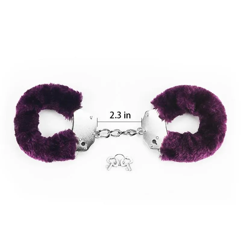 LOVETOY наручники с мехом, фиолетовые