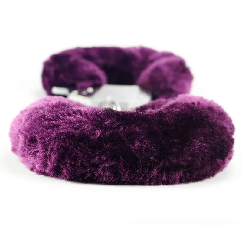 LOVETOY наручники с мехом, фиолетовые