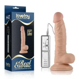 LOVETOY Real Extreme vibrējošais dildo 18,5 cm