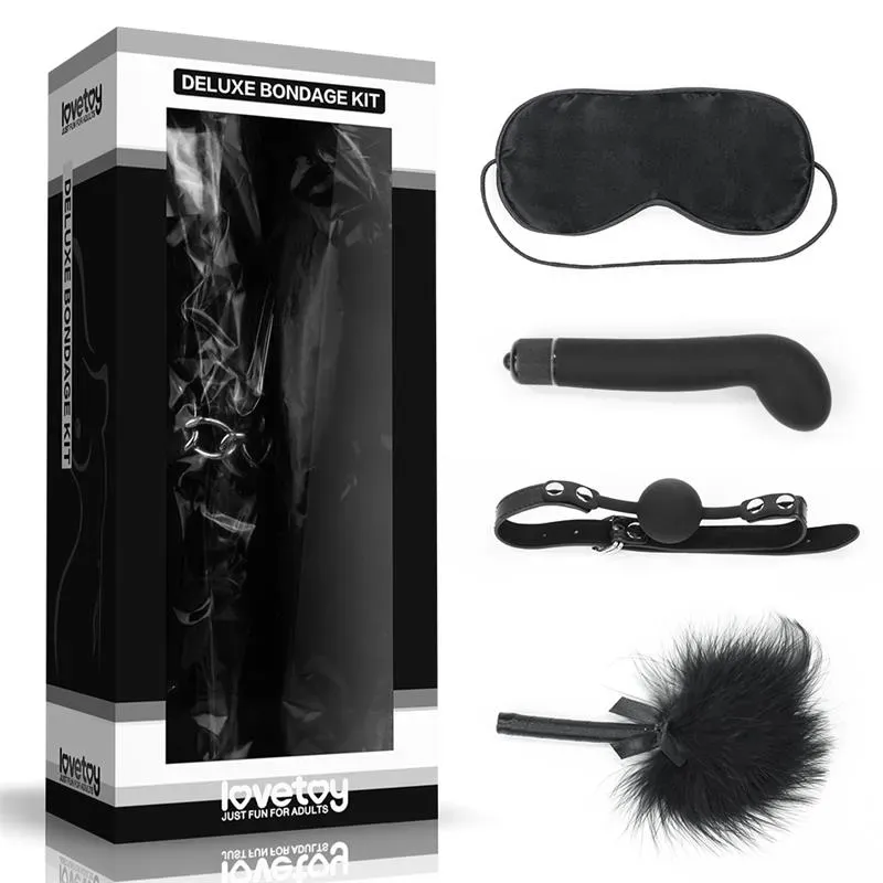 LOVETOY Bondage Kit Deluxe с вибратором, чёрный