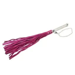 BONDAGE PLAY Flogger Pink 52 cm ādas pātaga