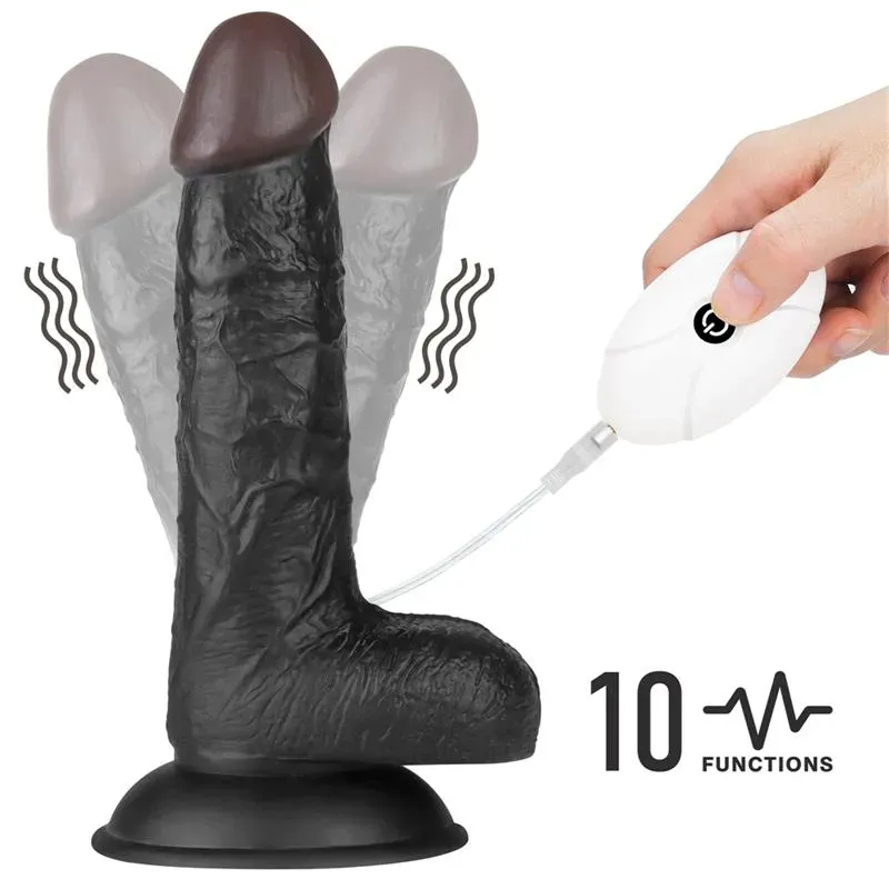 LOVETOY vibrējošs strap-on ar 18 cm dildo