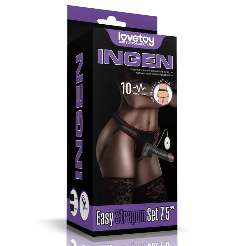 LOVETOY strap-on ar dildo un 10 vibrācijas funkcijām