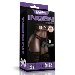 LOVETOY vibrējošs strapons ar 18 cm dildo